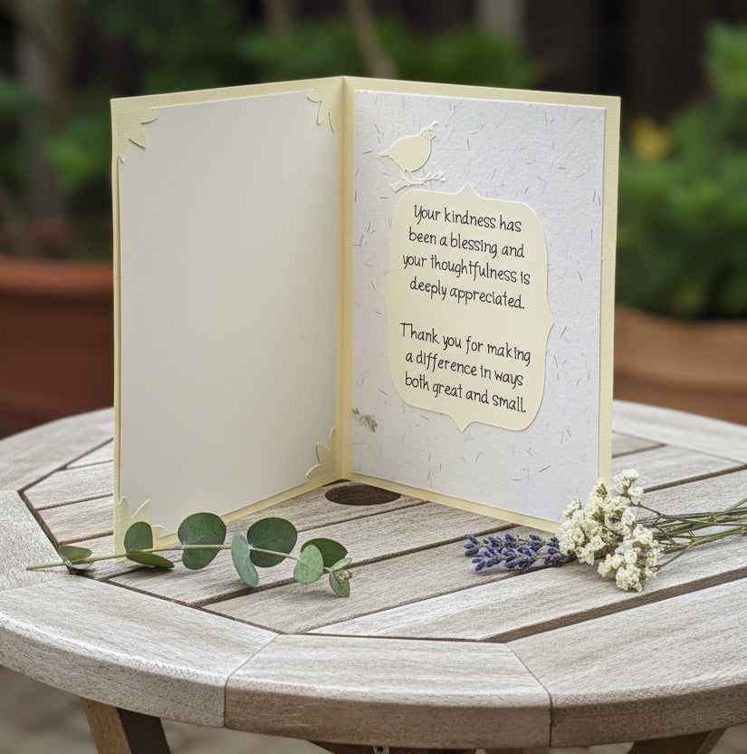 QUAIL THANK YOU Card