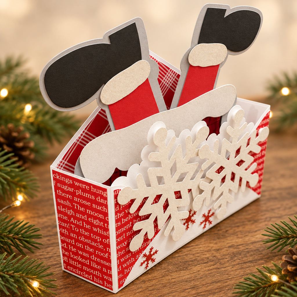 3-D SANTA in the CHIMNEY CARD