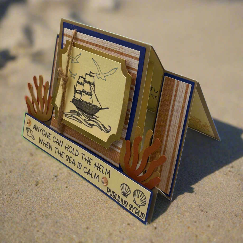 "ANYONE CAN HOLD THE HELM" Blue Comfort Step Card