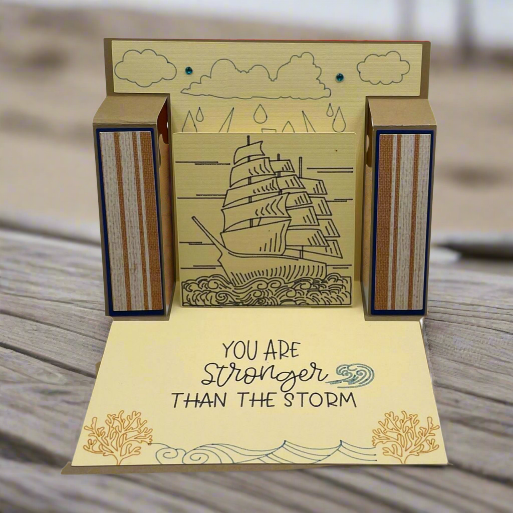 "ANYONE CAN HOLD THE HELM" Blue Comfort Step Card