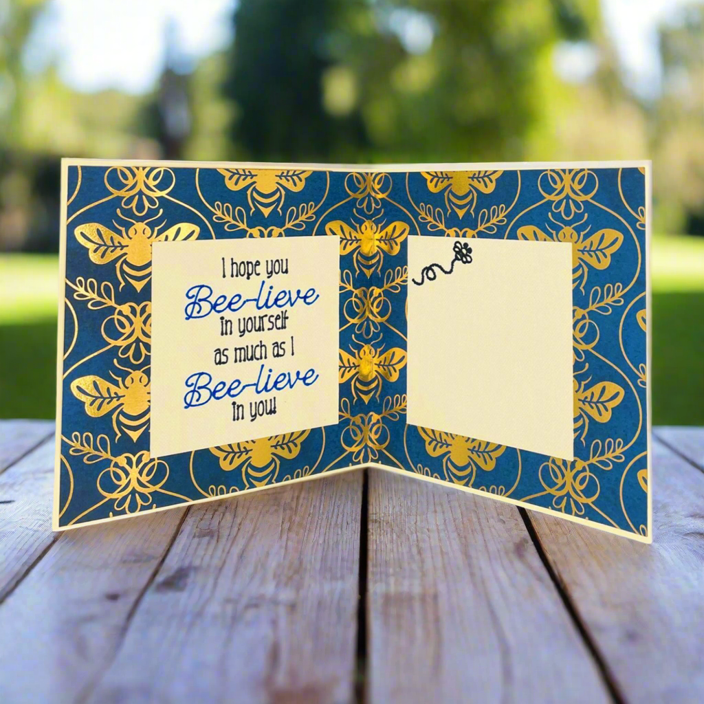 "BEE-LIEVE" Square Comfort Card- Gold
