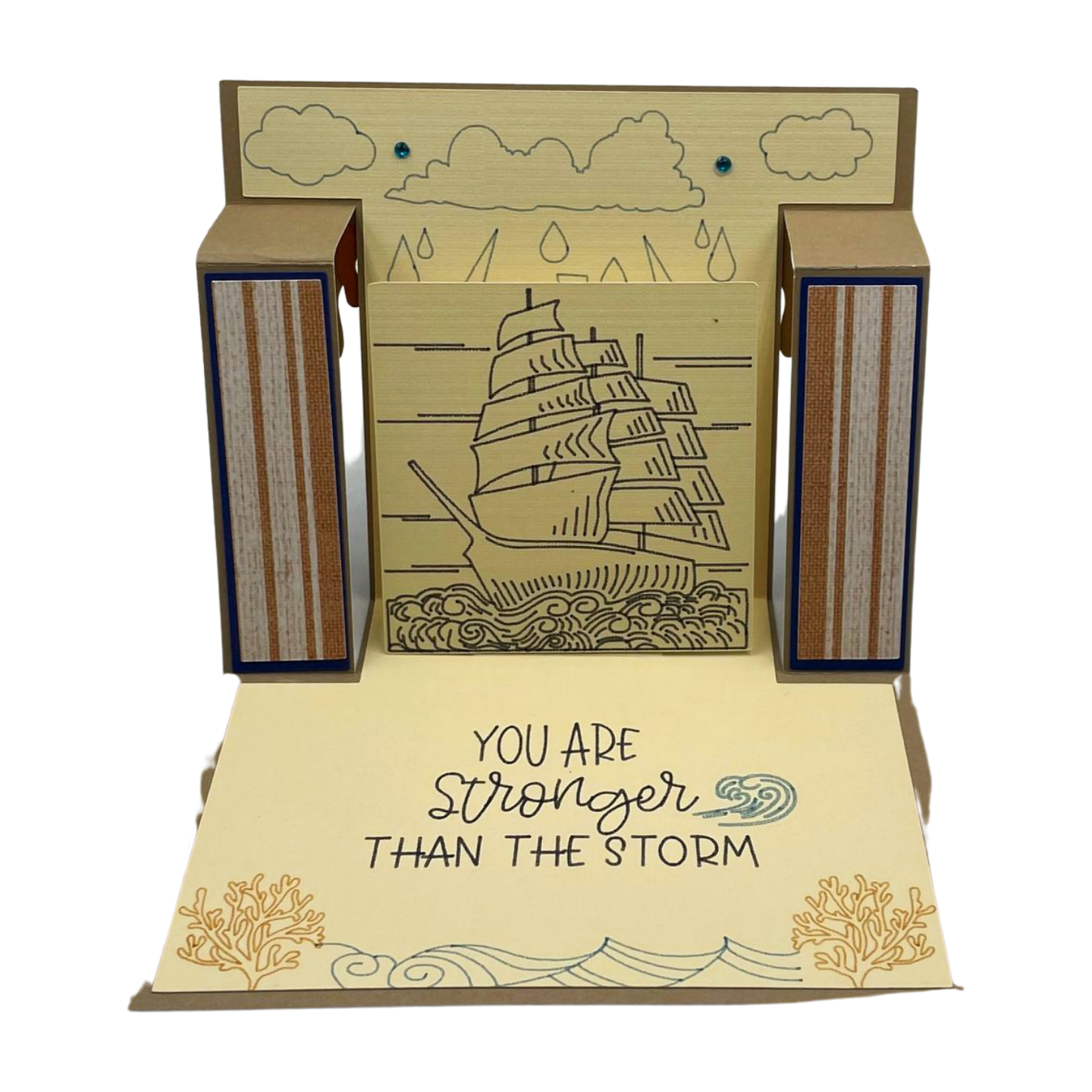 "ANYONE CAN HOLD THE HELM" Blue Comfort Step Card