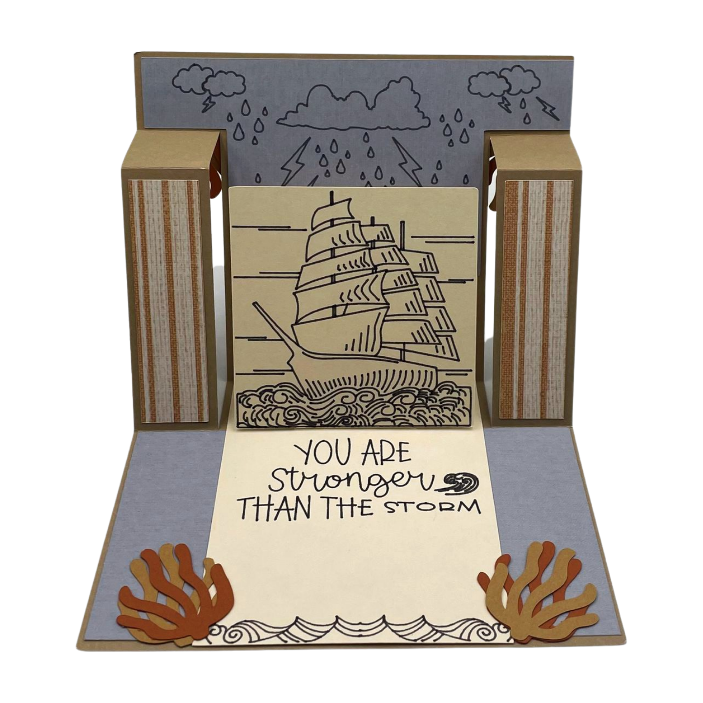 "ANYONE CAN HOLD THE HELM" Gray- Comfort Step Card