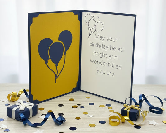 BIRTHDAY BALLOONS Card-Blue