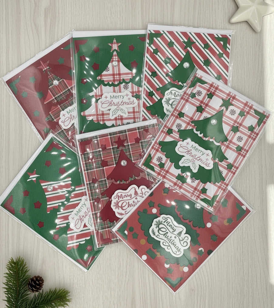 CHRISTMAS TREE Cut-Out Cards