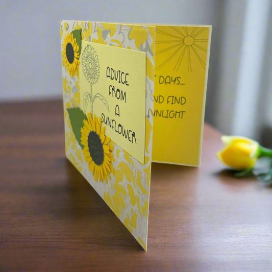 "ADVICE FROM A SUNFLOWER- Yellow"Comfort Card