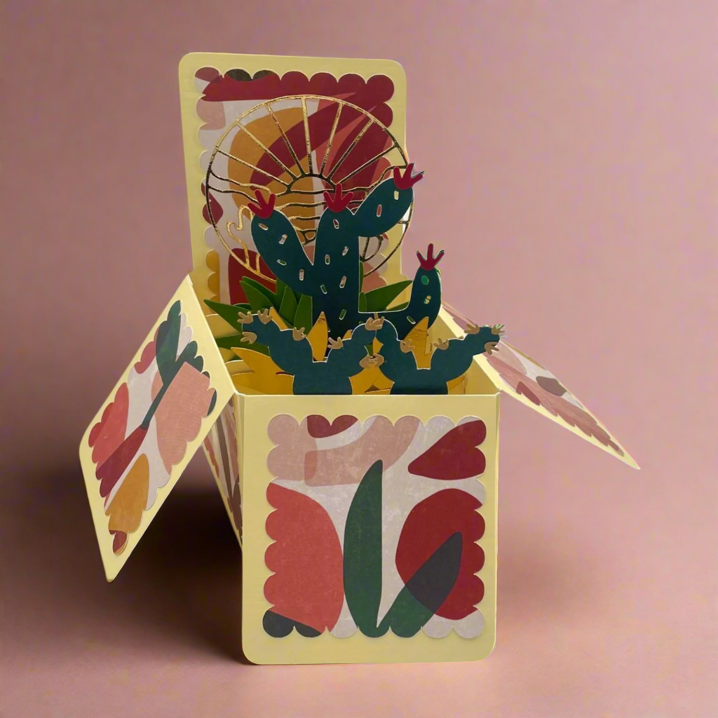 "CACTUS ARRANGEMENT" -Deluxe Box Card