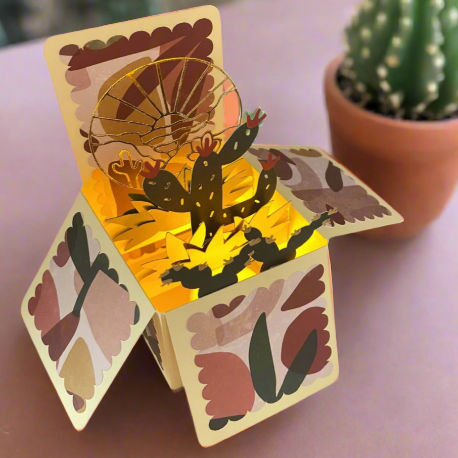 "CACTUS ARRANGEMENT" -Deluxe Box Card