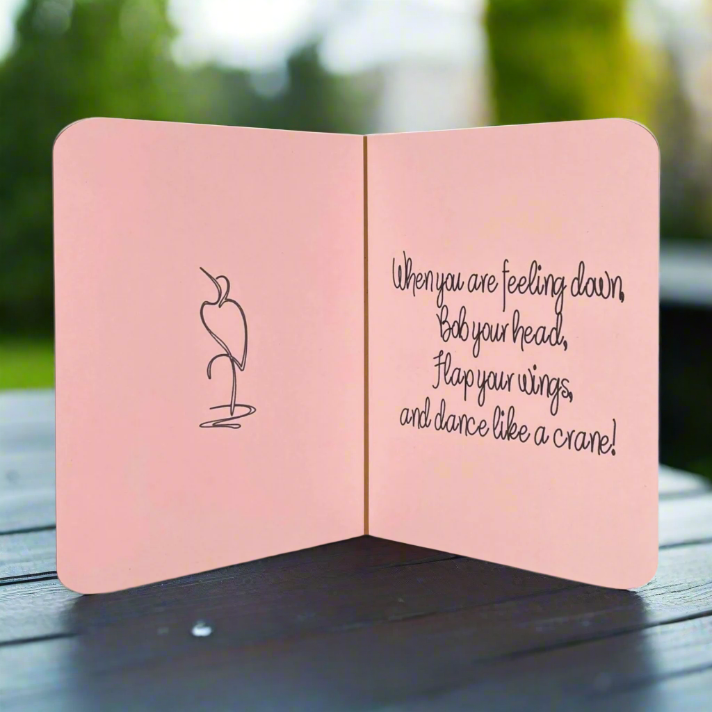 "CRANE DANCE- Gold" Comfort Card