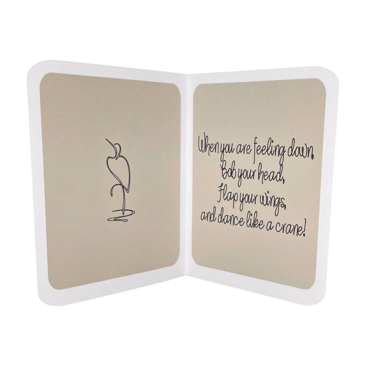 "CRANE DANCE- Pink Flowers" Comfort Card