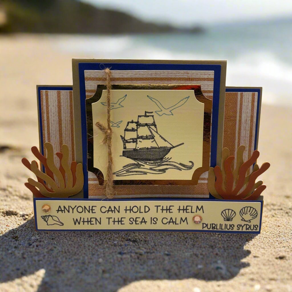 "ANYONE CAN HOLD THE HELM" Blue Comfort Step Card