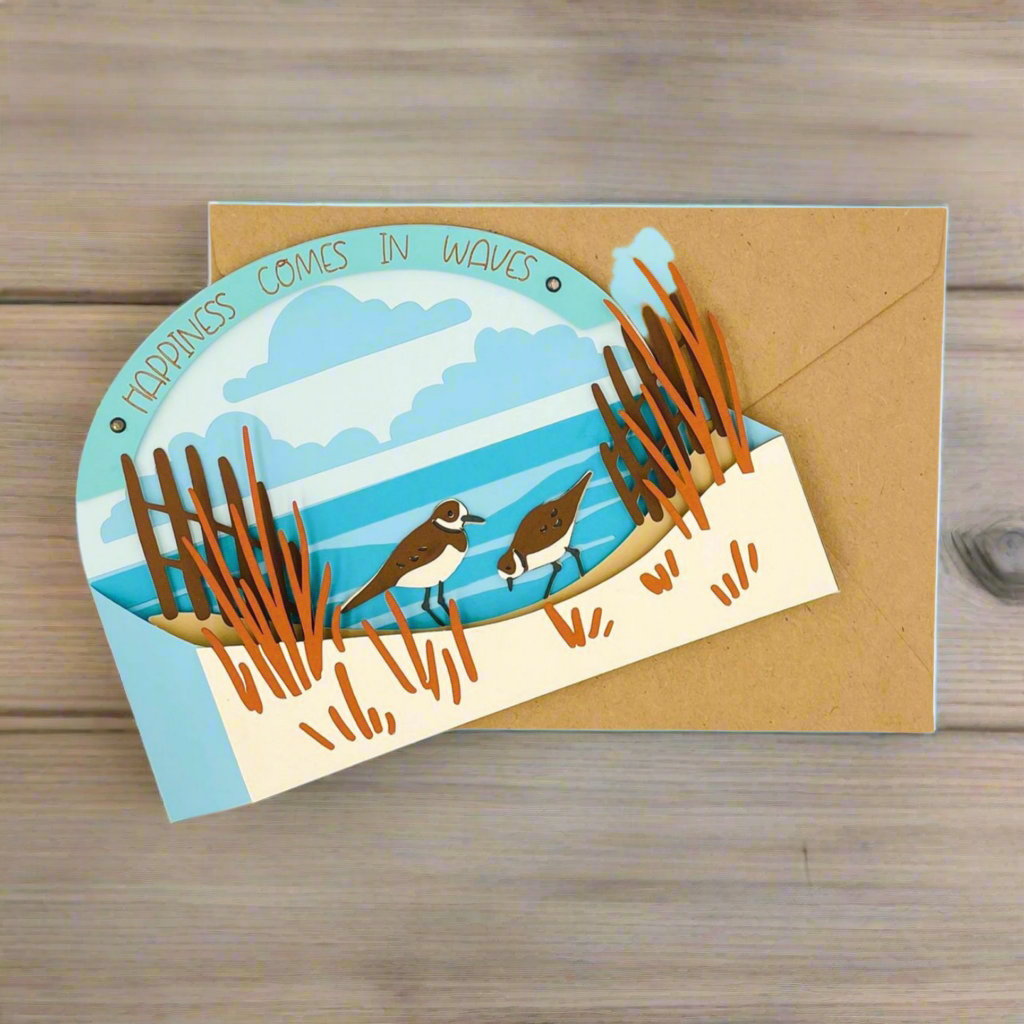 "BEACH WAVES" Deluxe Dimensional Card