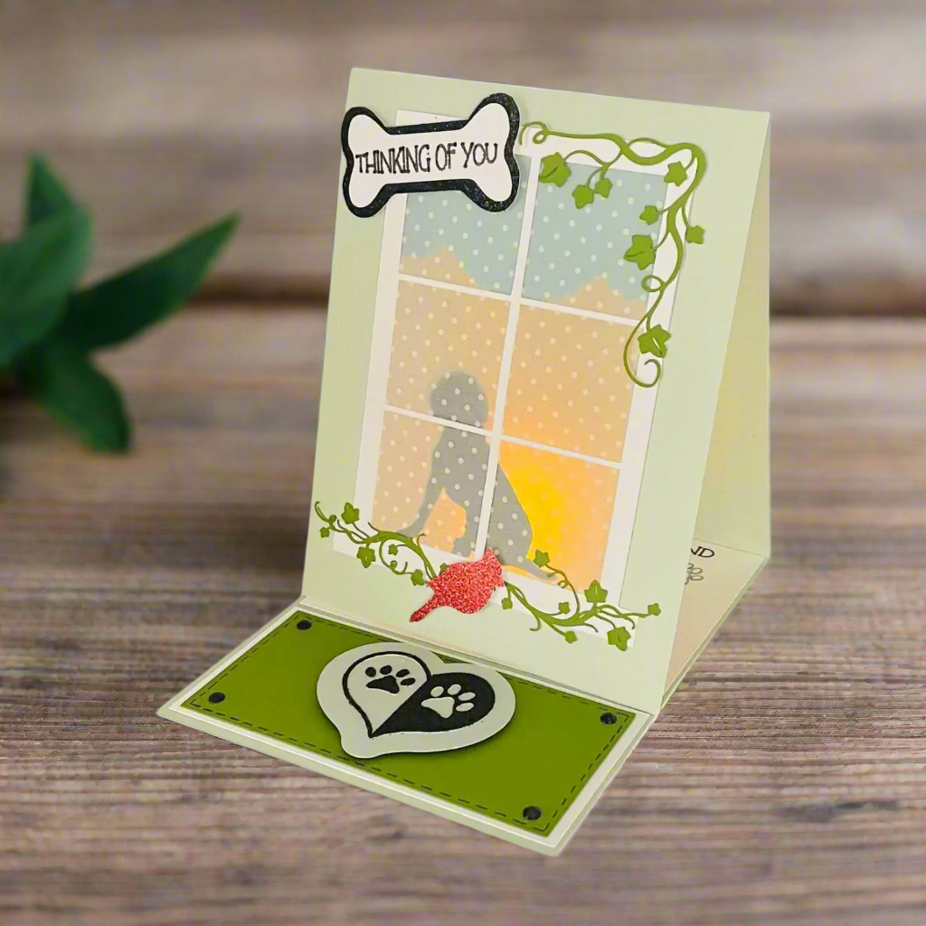 "FURRY FRIEND SYMPATHY-Green" Deluxe Display Card