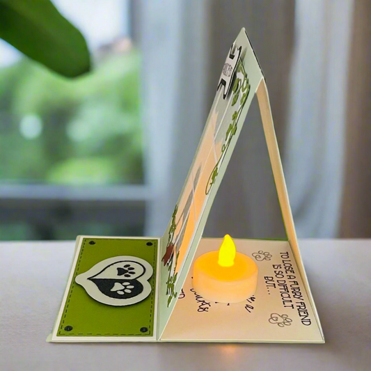 "FURRY FRIEND SYMPATHY-Green" Deluxe Display Card