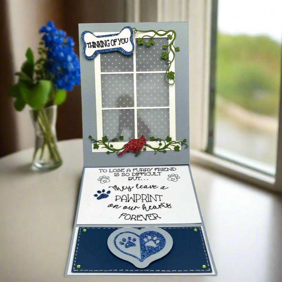 "FURRY FRIEND SYMPATHY-Blue" Deluxe Display Card