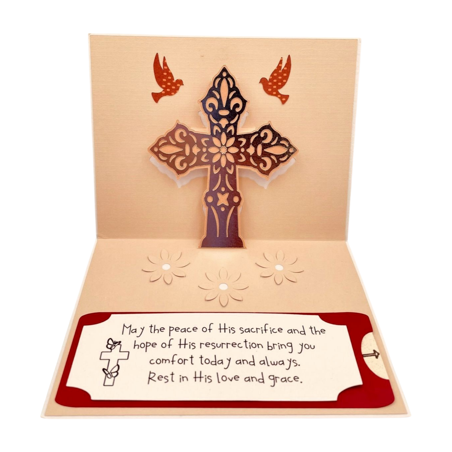 "POP-UP CROSS" Personalized Pop Up Comfort Card