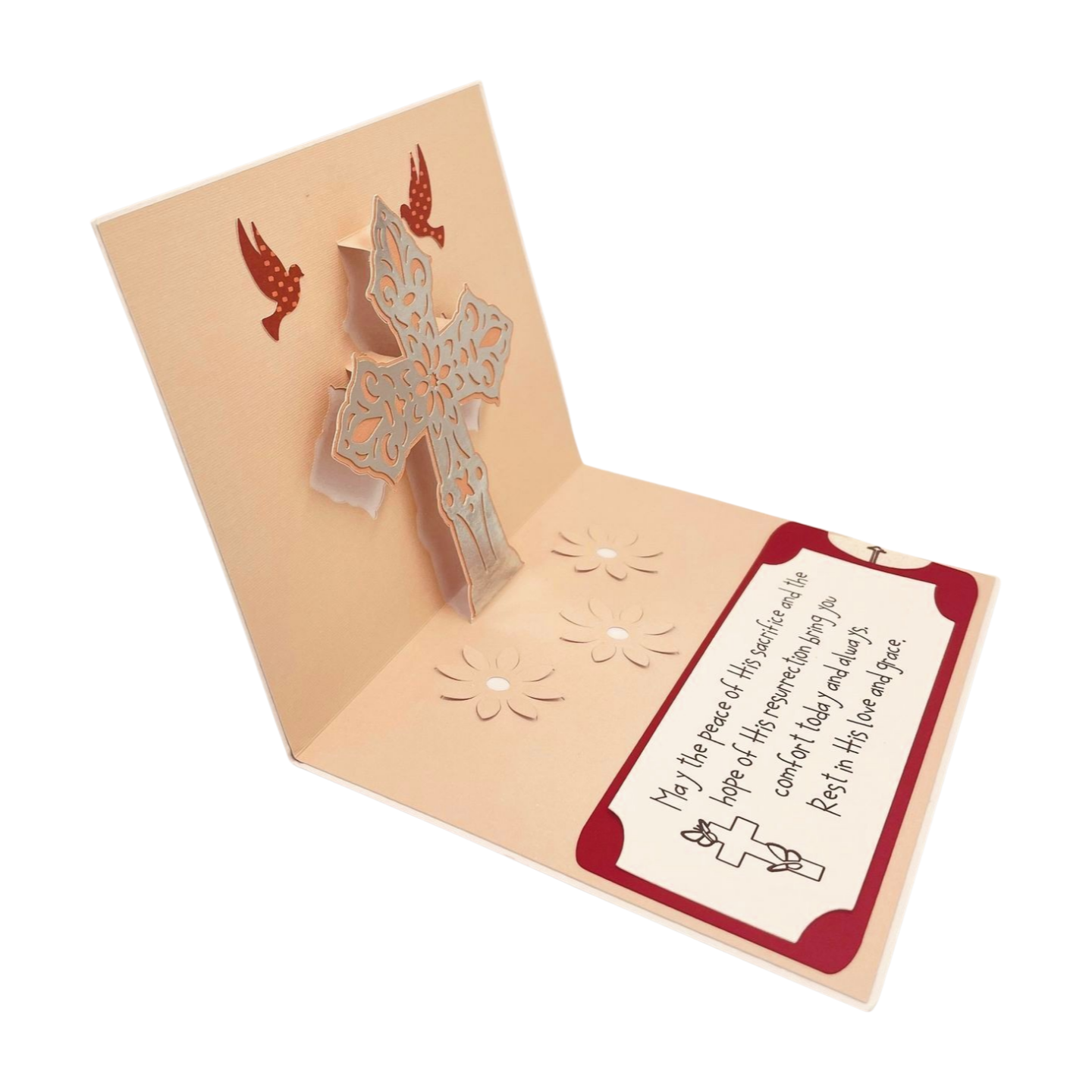 "POP-UP CROSS" Personalized Pop Up Comfort Card