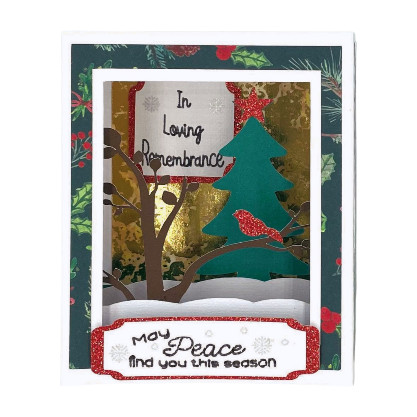 "IN LOVING REMEMBRANCE- Cardinal " Deluxe Dimensional Card