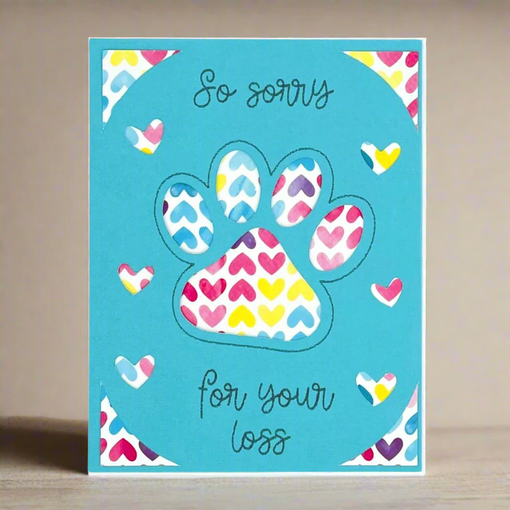 "PAWPRINT CUT-OUT" Personalized Comfort Card
