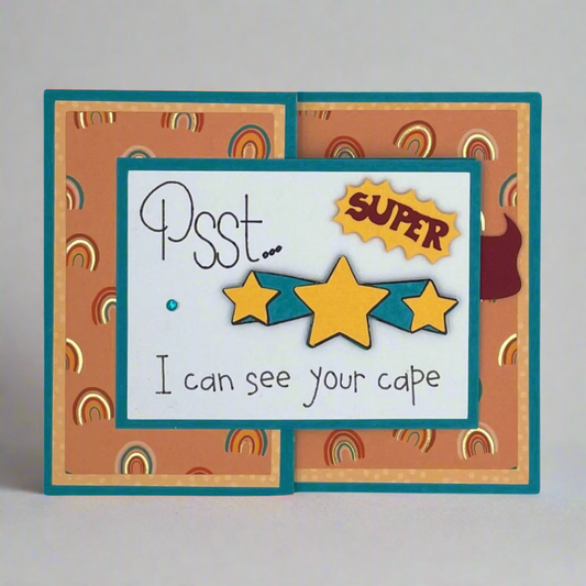 "SUPER HERO CAPE" Z-Fold Comfort Card