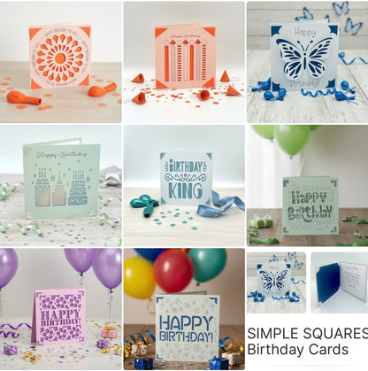 SIMPLE SQUARES Birthday Cards