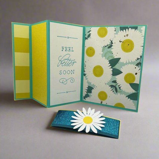 "FEEL BETTER DAISIES" Tri-Fold Comfort Card