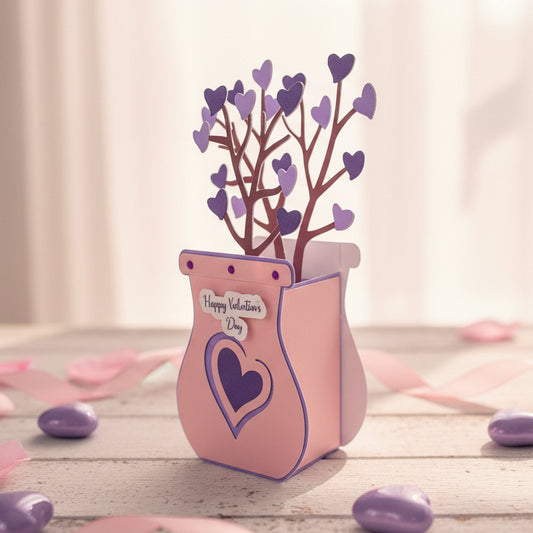 VASE of HEARTS Valentine Card