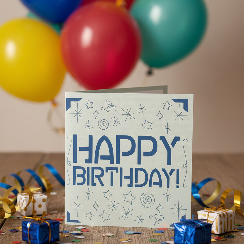 SIMPLE SQUARES Birthday Cards