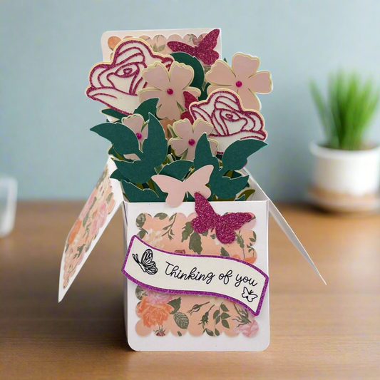 Pink Roses Deluxe Intricate Box Card