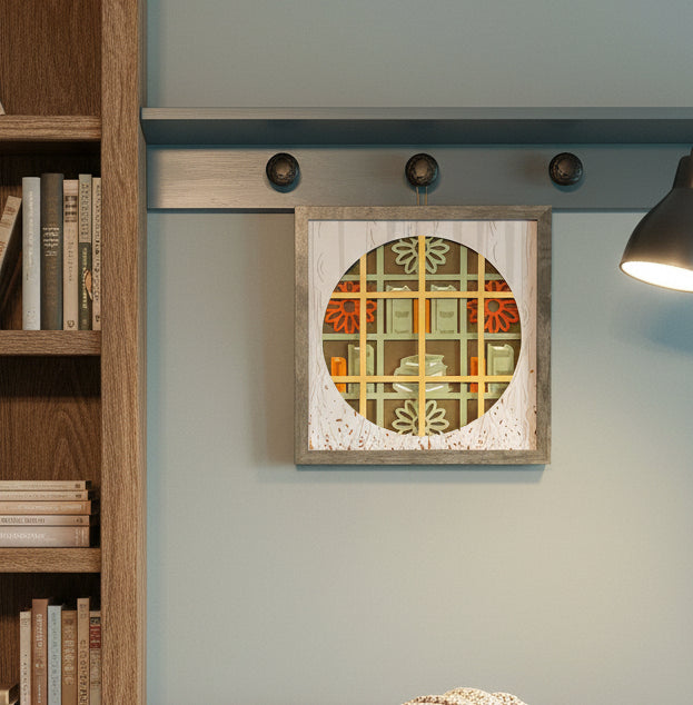 AUTUMN BOOKSHELF Shadowbox