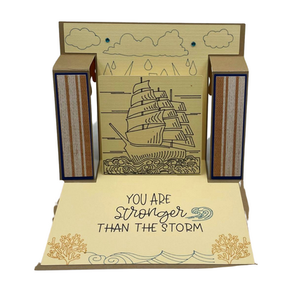 "ANYONE CAN HOLD THE HELM" Blue Comfort Step Card