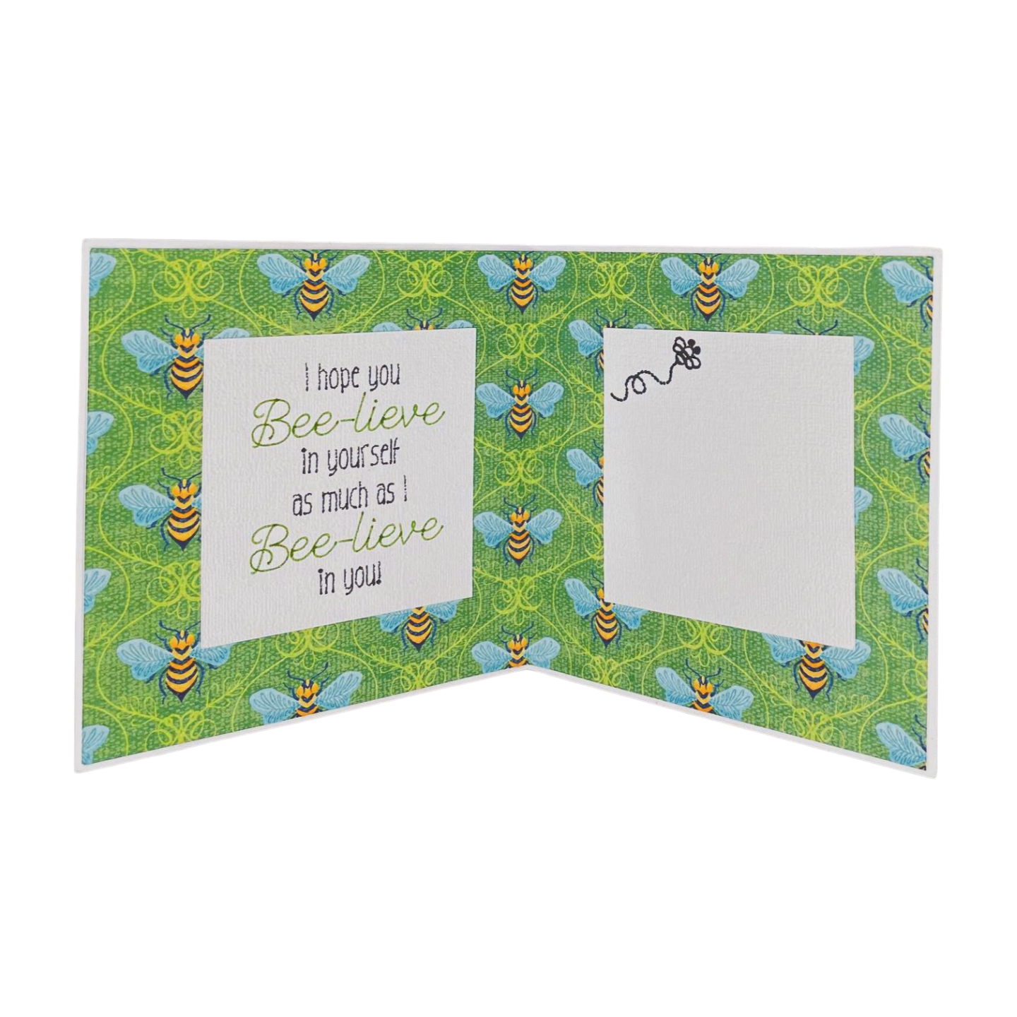 "BEE-LIEVE" Square Comfort Card- Blue