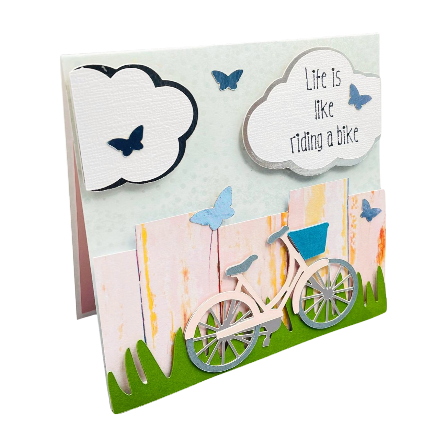 "LIFE IS LIKE A BIKE" Simple Pop Up Card