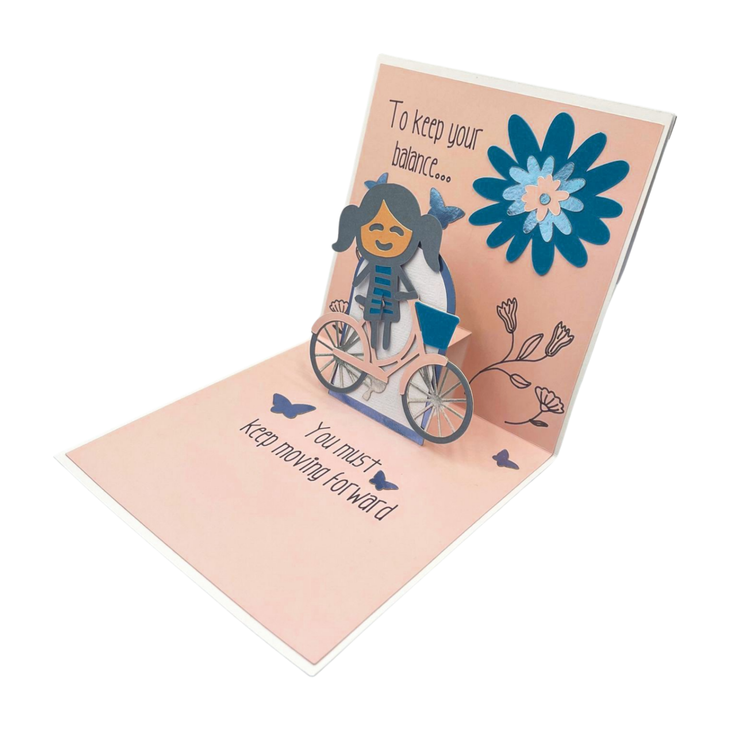 "LIFE IS LIKE A BIKE" Simple Pop Up Card