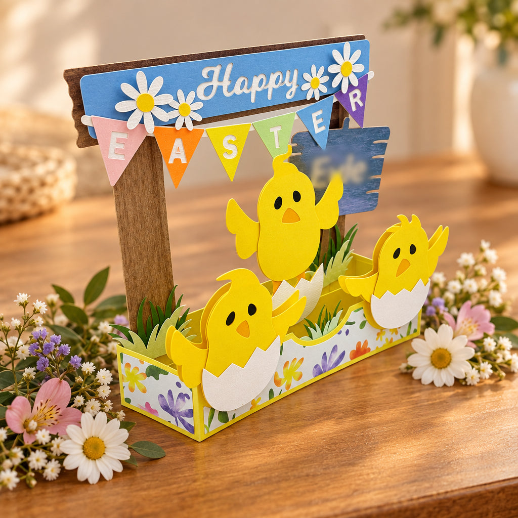 3-D EASTER CHICKS CARD