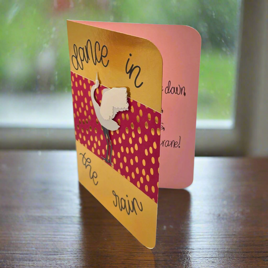 "CRANE DANCE- Gold" Comfort Card
