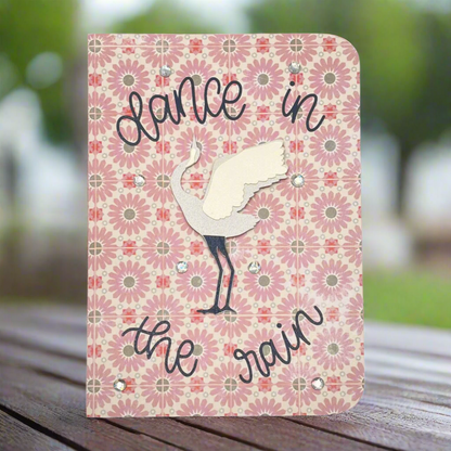 "CRANE DANCE- Pink Flowers" Comfort Card