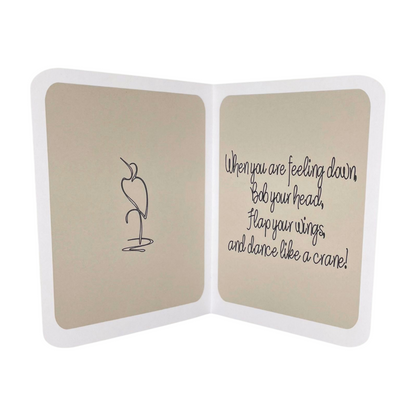 "CRANE DANCE- Pink Flowers" Comfort Card