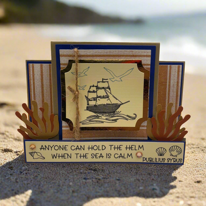 "ANYONE CAN HOLD THE HELM" Blue Comfort Step Card