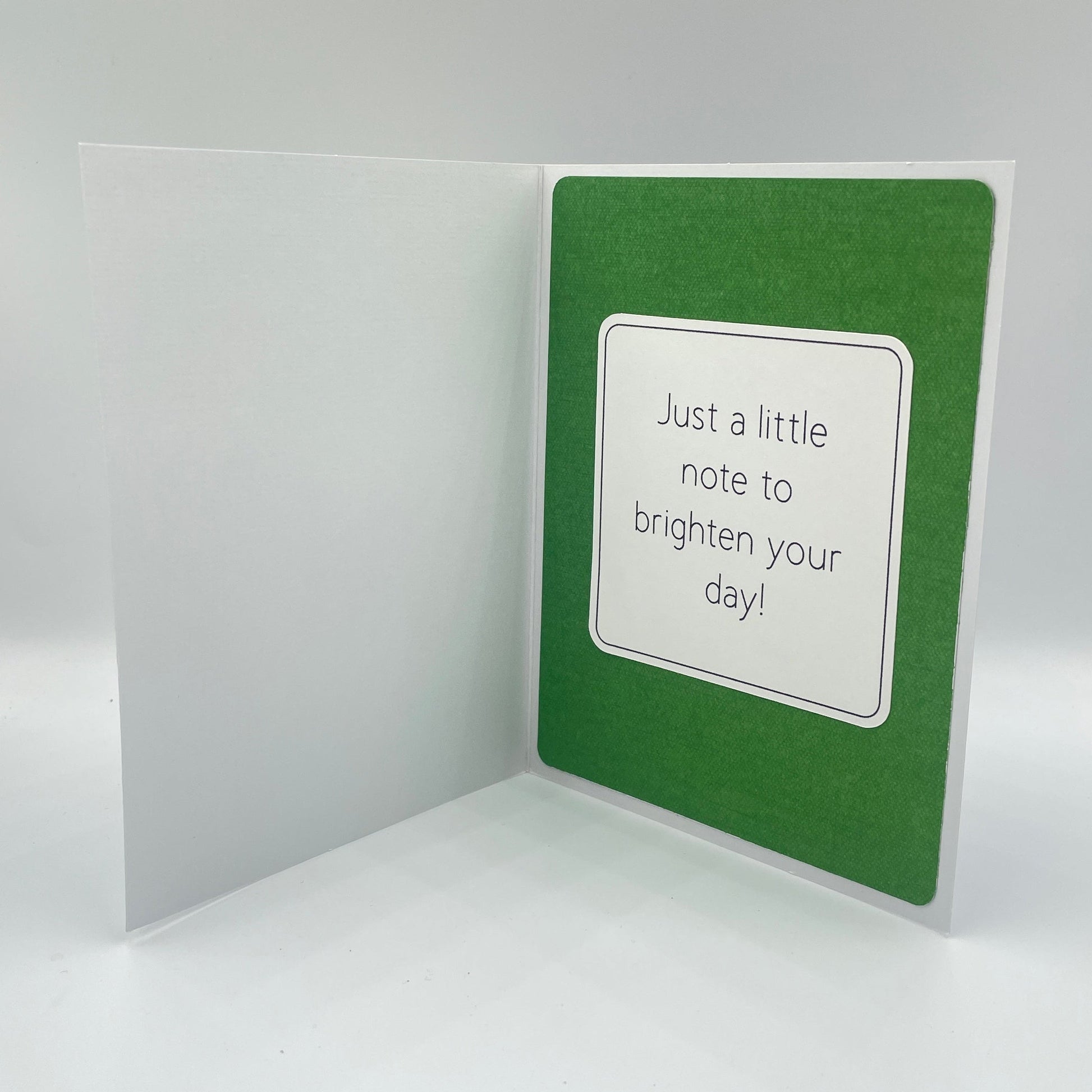 Green card with text on a white background