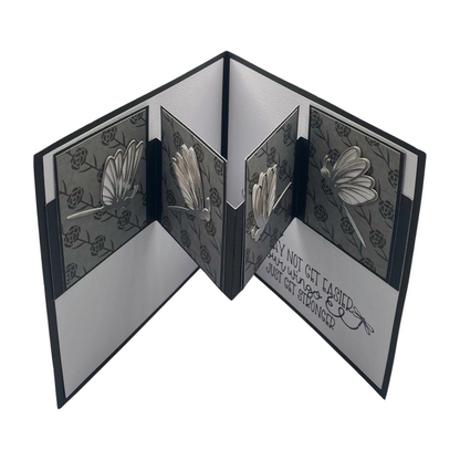 "DRAGONFLY RESILIENCE" Black Roses Deluxe Dimensional Card