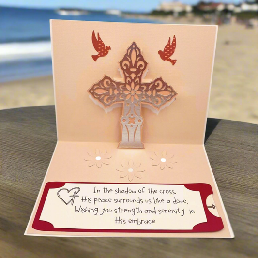 "POP-UP CROSS" Personalized Pop Up Comfort Card