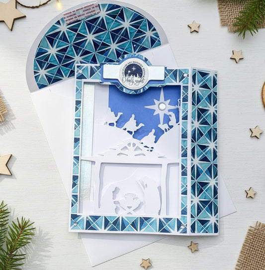 LANTERN BOX CARD- NATIVITY (w/tea light)