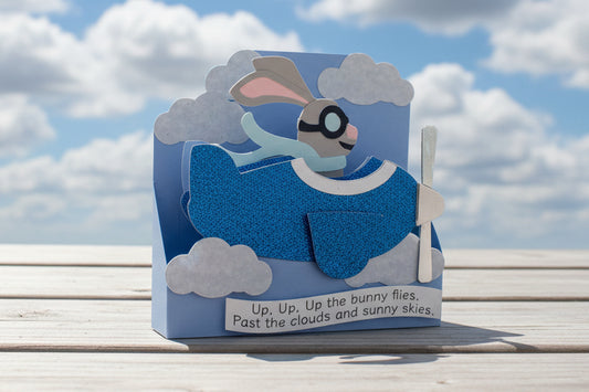 BUNNY in a PLANE Box Card