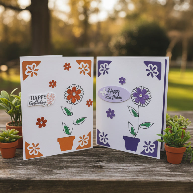 FLOWERPOT Cut Out Cards