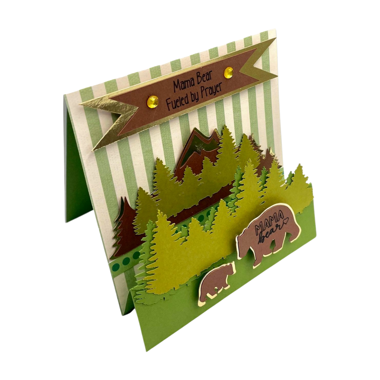 "MAMA BEAR FUELED BY PRAYER" Stand Up Comfort Card