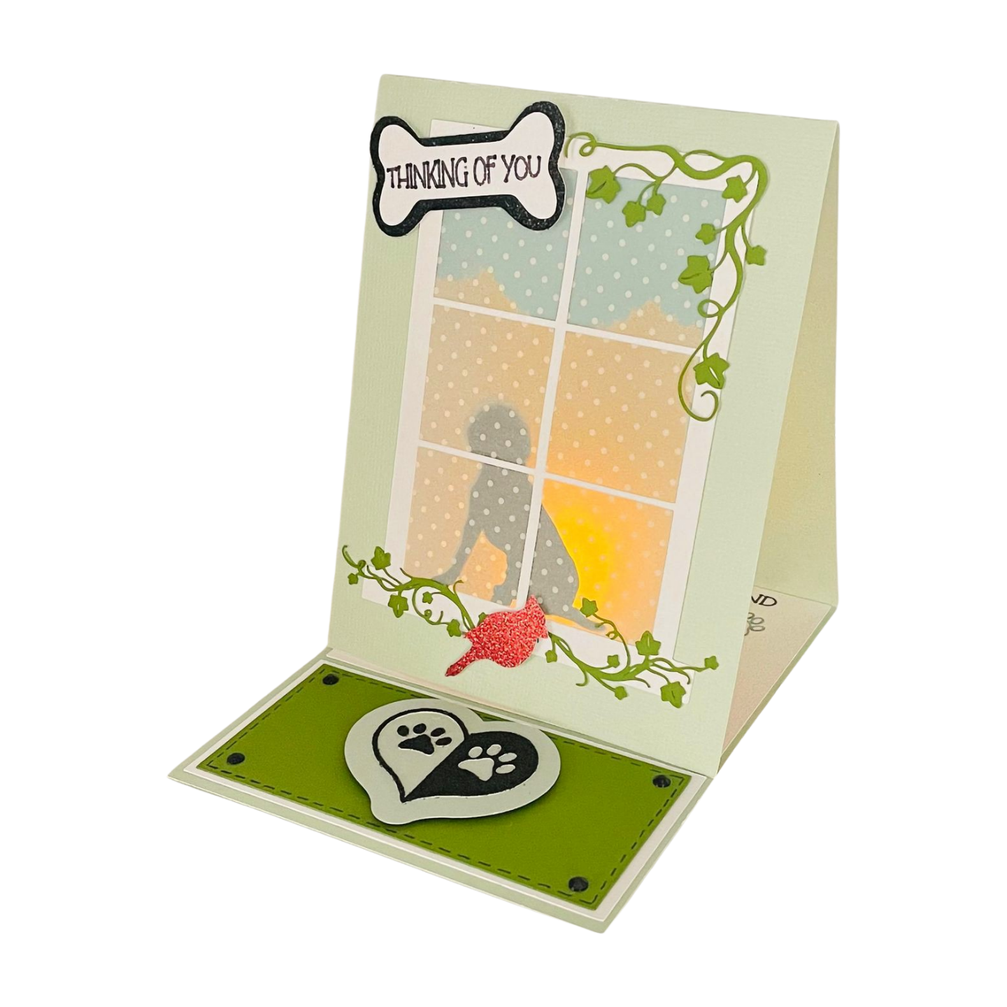 "FURRY FRIEND SYMPATHY-Green" Deluxe Display Card