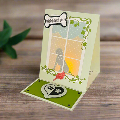 "FURRY FRIEND SYMPATHY-Green" Deluxe Display Card