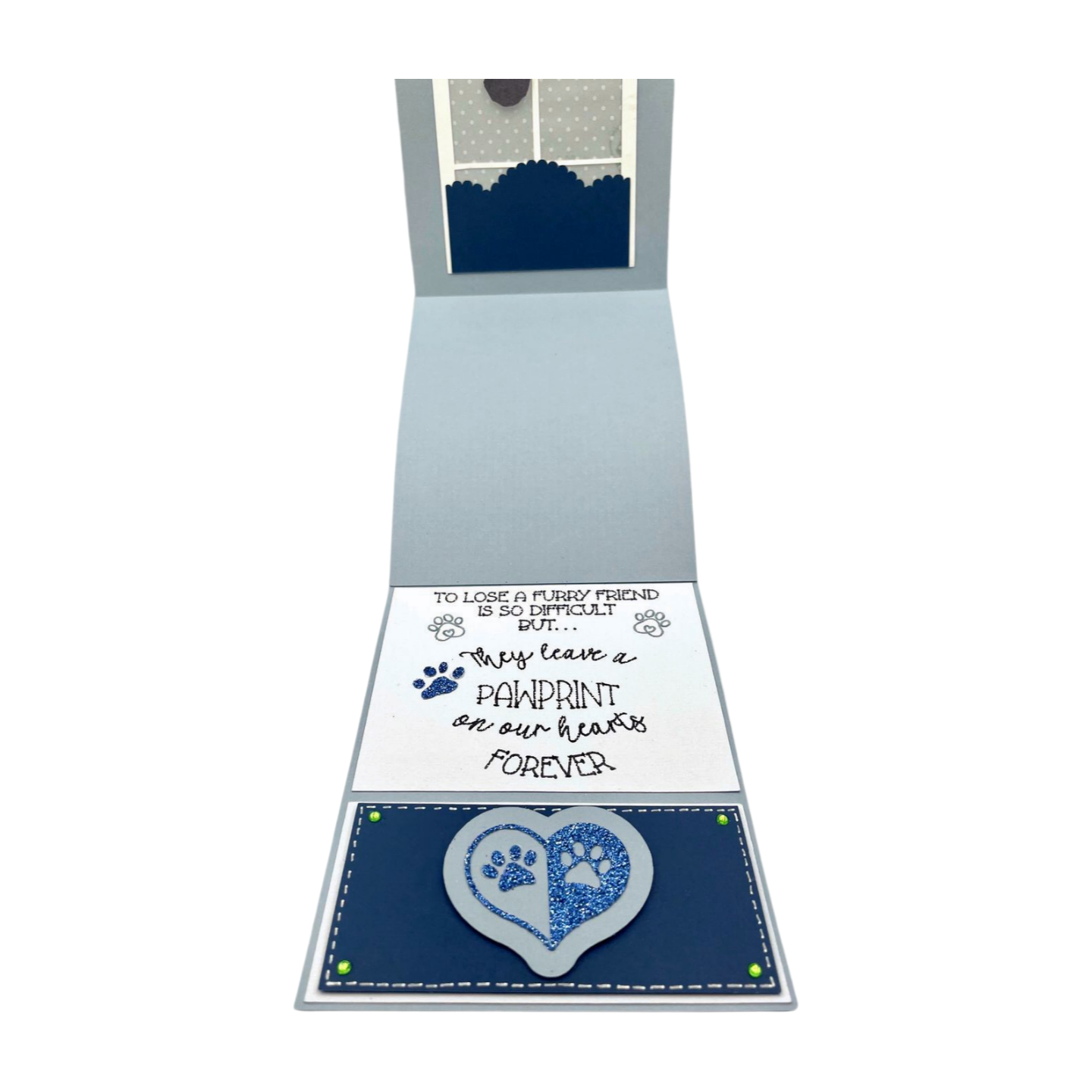 "FURRY FRIEND SYMPATHY-Blue" Deluxe Display Card