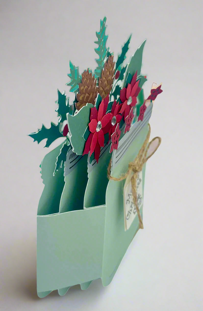 Mason jar poinsettia card